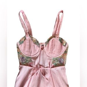 Rare For Love & Lemons watercolor rose slip dress